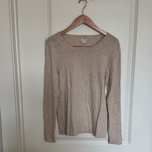 J. Crew Lightweight Long Sleeve Crewneck Sweater in Oatmeal